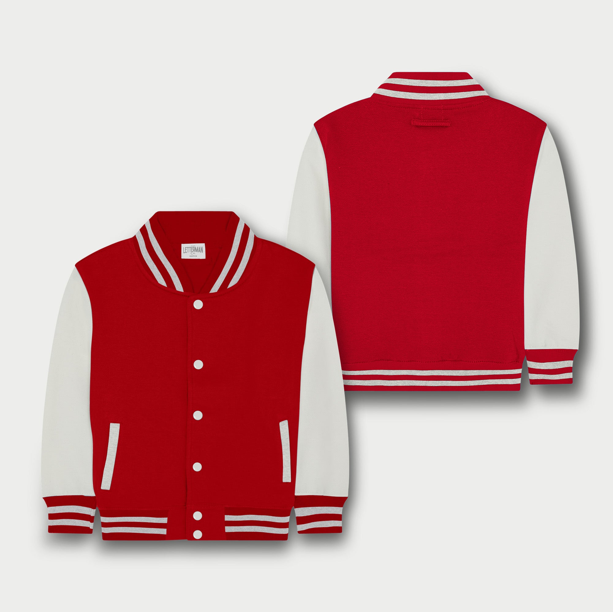 Kids Sweatshirt Varsity Jacket RED/WHITE - Main Image