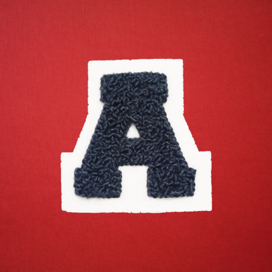 Iron On White Chenille Varsity Patch Letters