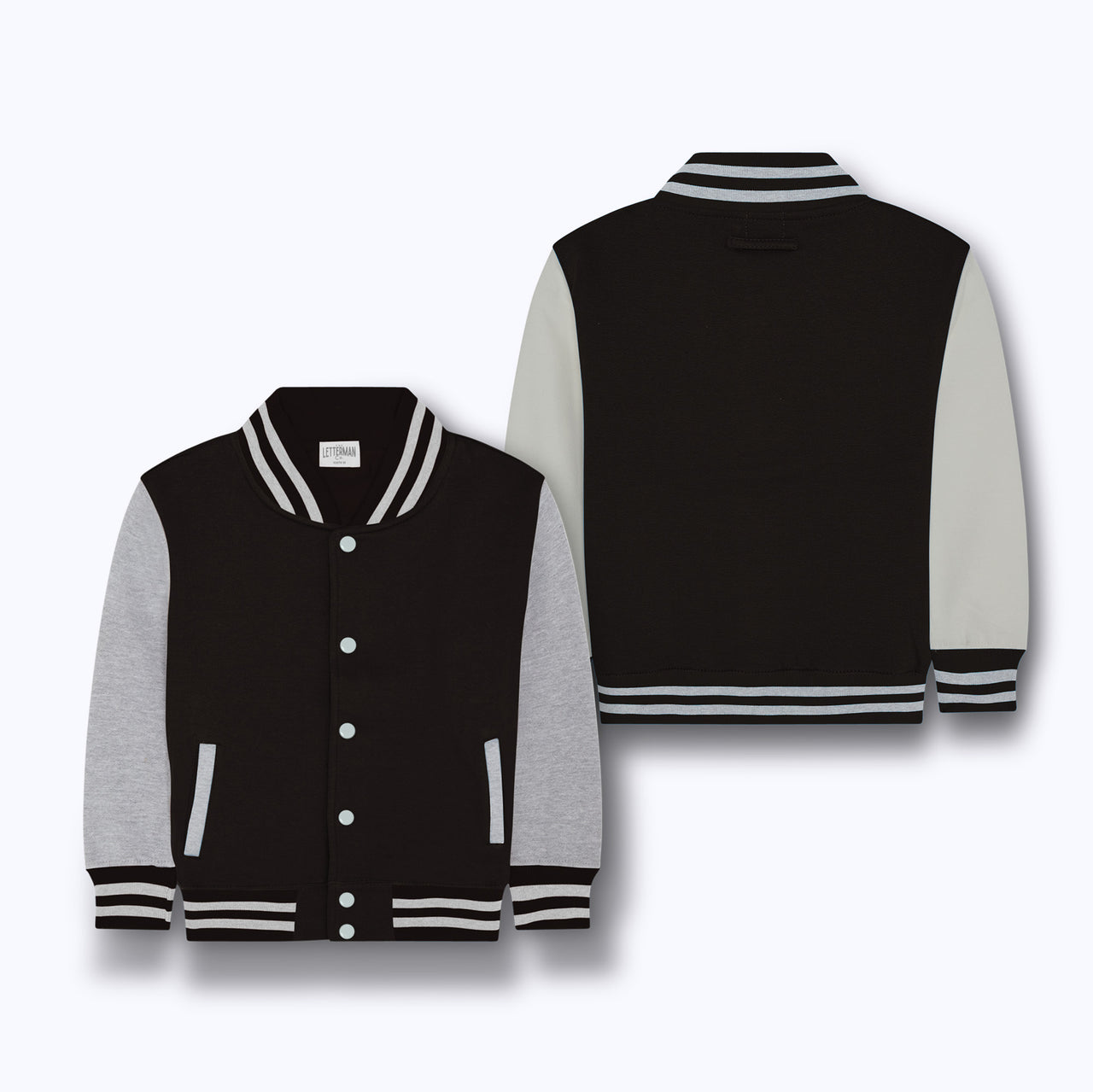 Kids Sweatshirt Varsity Jacket BLACK/GREY
