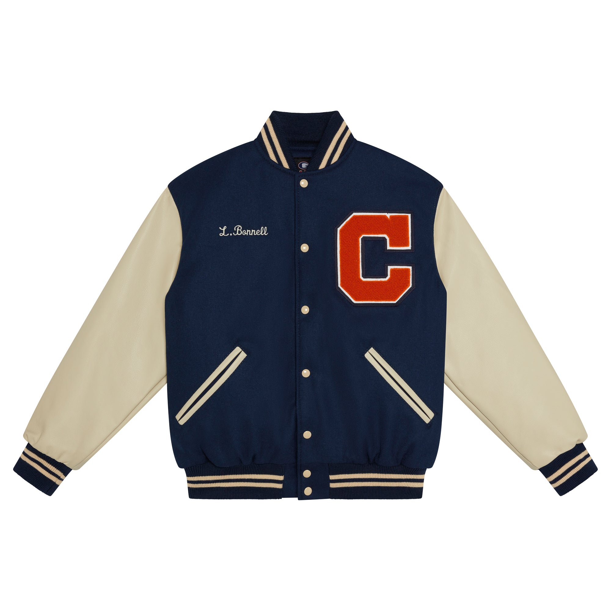 COAST Adult Wool Varsity Jacket NAVY WHITE