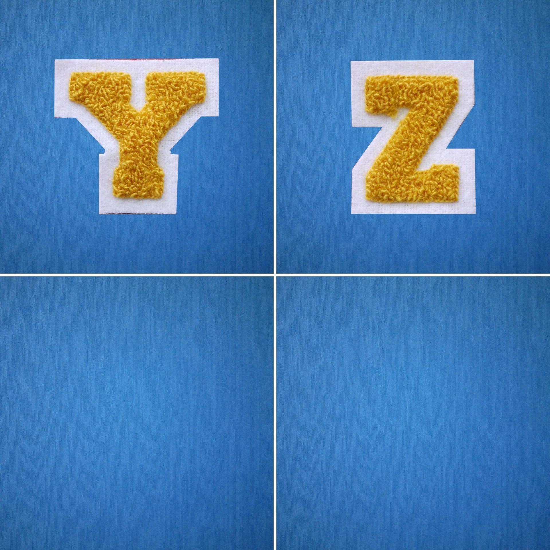 IRON ON 2.5 Neon Yellow  Varsity Glitter Letter Chenille Initial Pat – XO  Kendall Co.