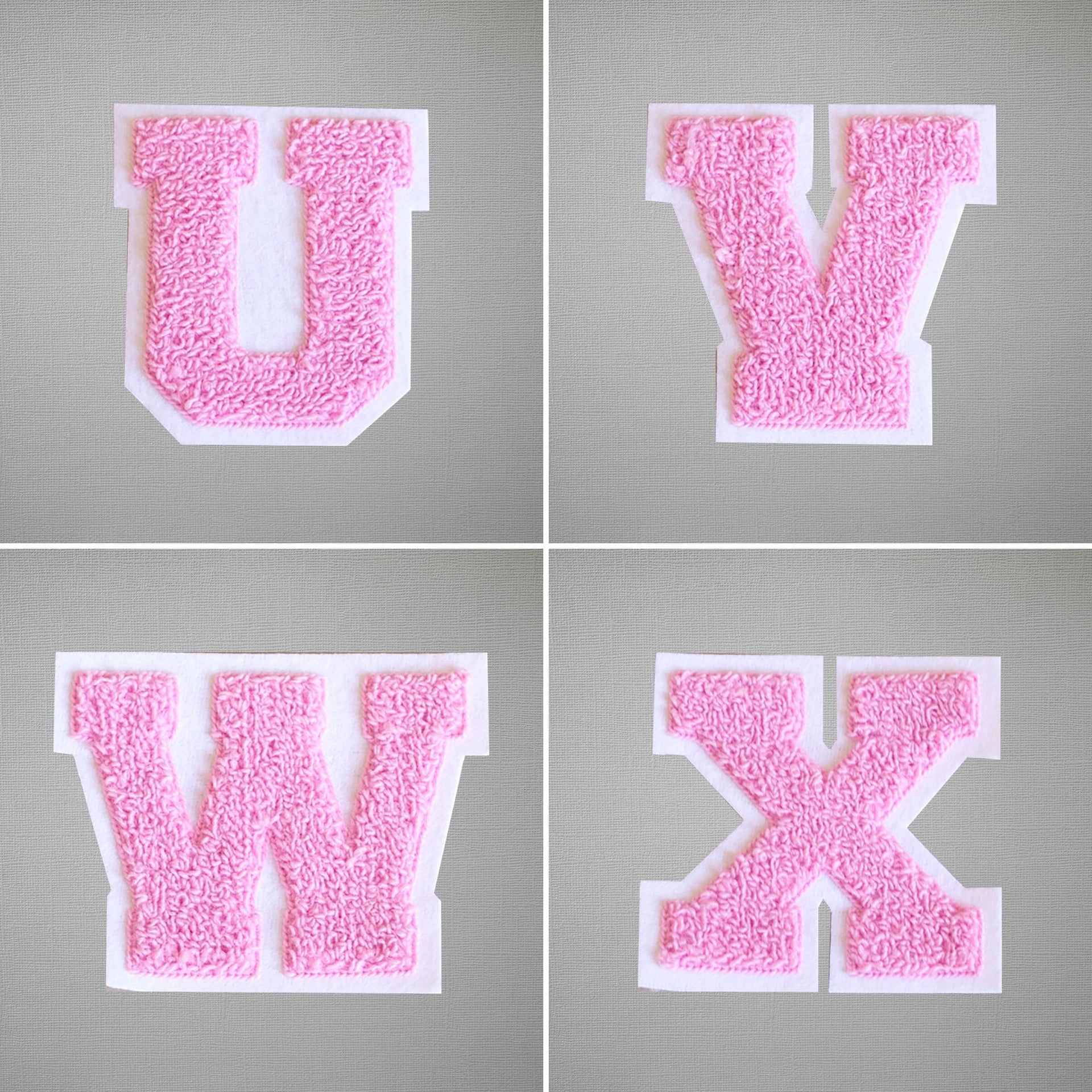 Letter Patches Pink Iron on Letters for Clothing Chenille Letters for  Jackets Varsity Letters Letterman Jacket Patches Iron on Letter