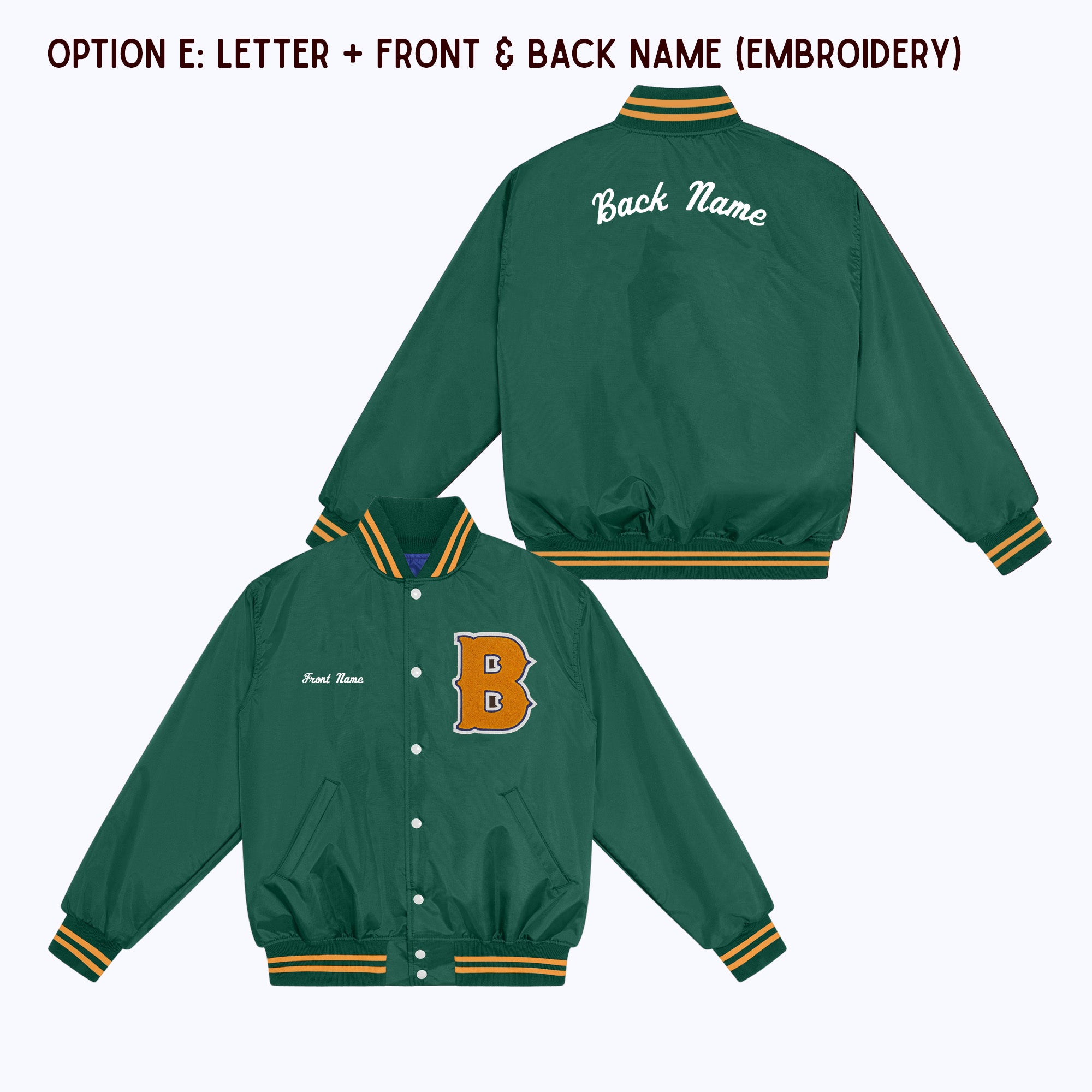 Green and gold letterman jacket hotsell