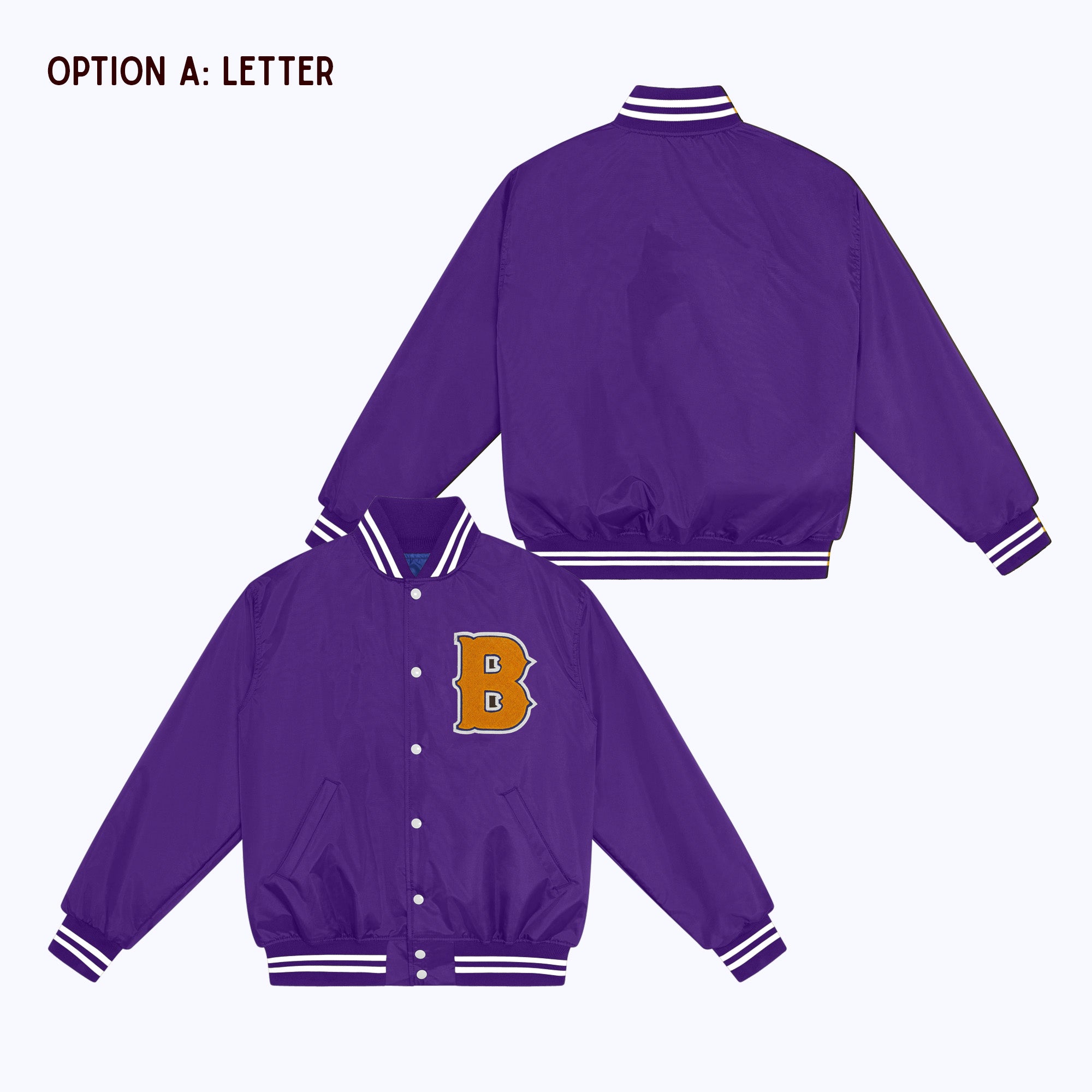 AdultNylonBomberPurpleWhiteOPT