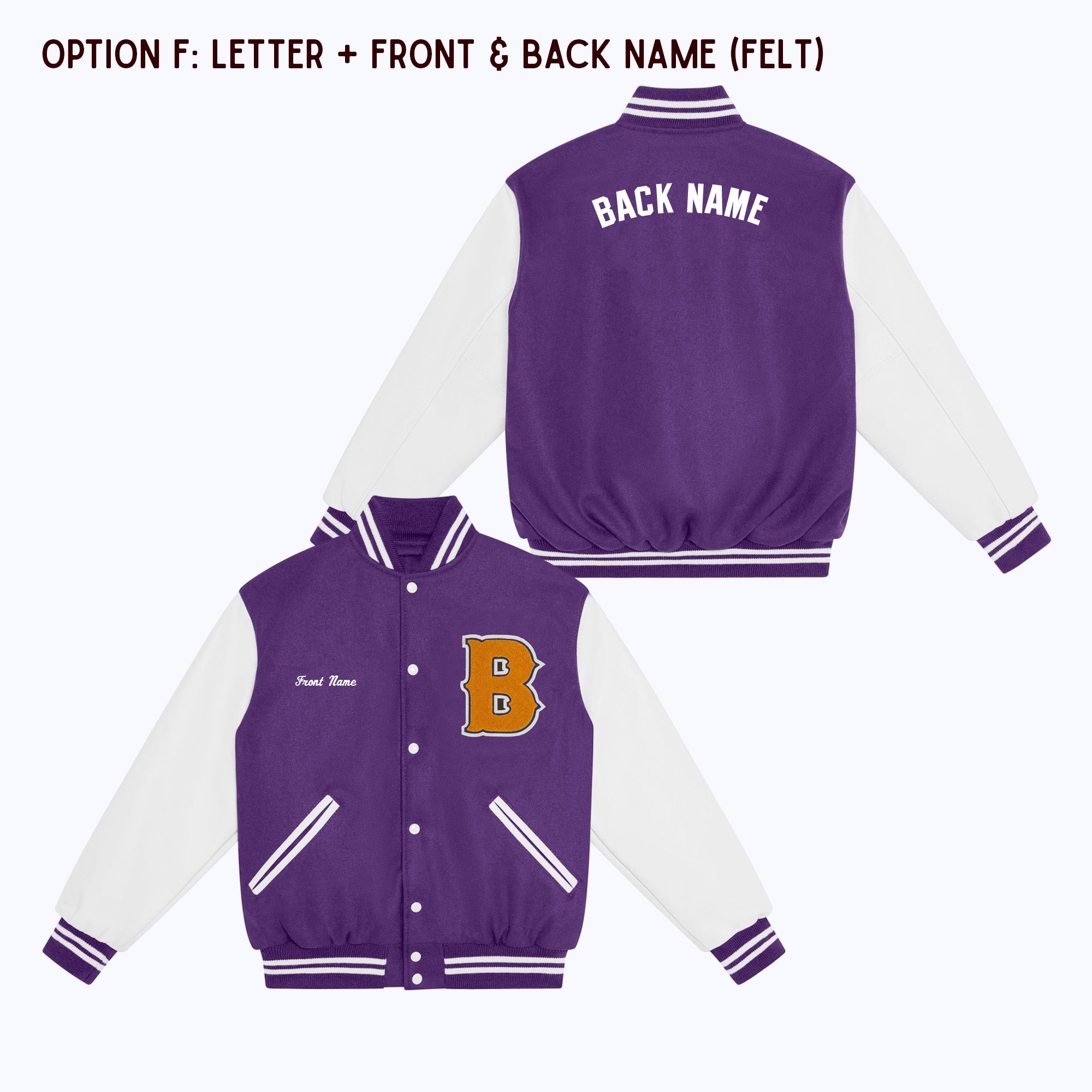 The Letters レターズ BLERO EMBROIDERY JACKET AdultWoolLeatherVJPurpleWhiteO