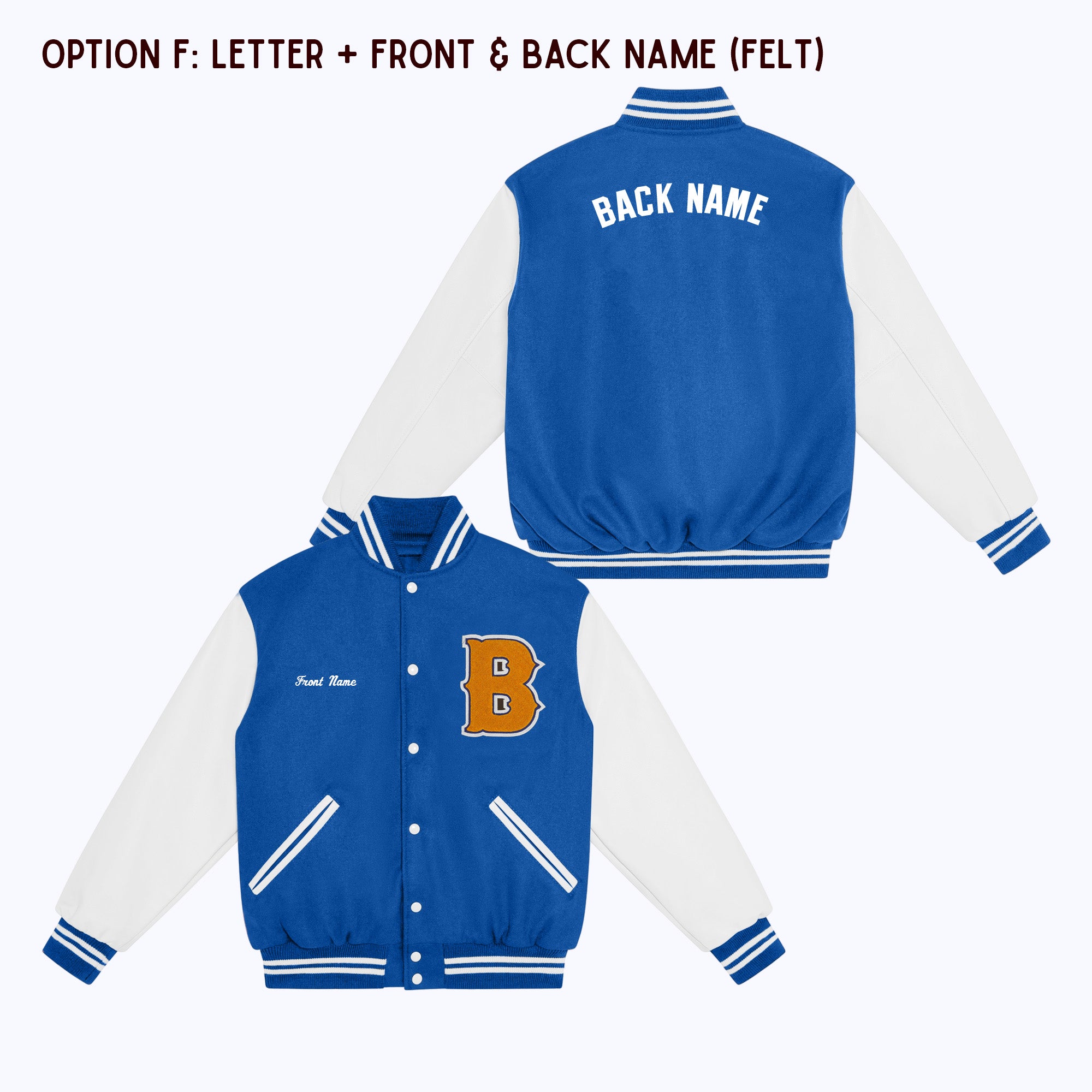 【Bad Blue】BadBear Varsity Jacket(2月まで) AdultWoolLeatherVJRoyalBlueWhi