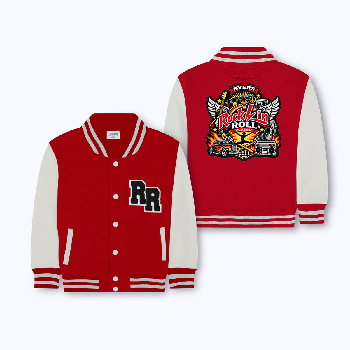 Byers Gymnastics Rockin Roll Kids Sweatshirt Varsity Jacket