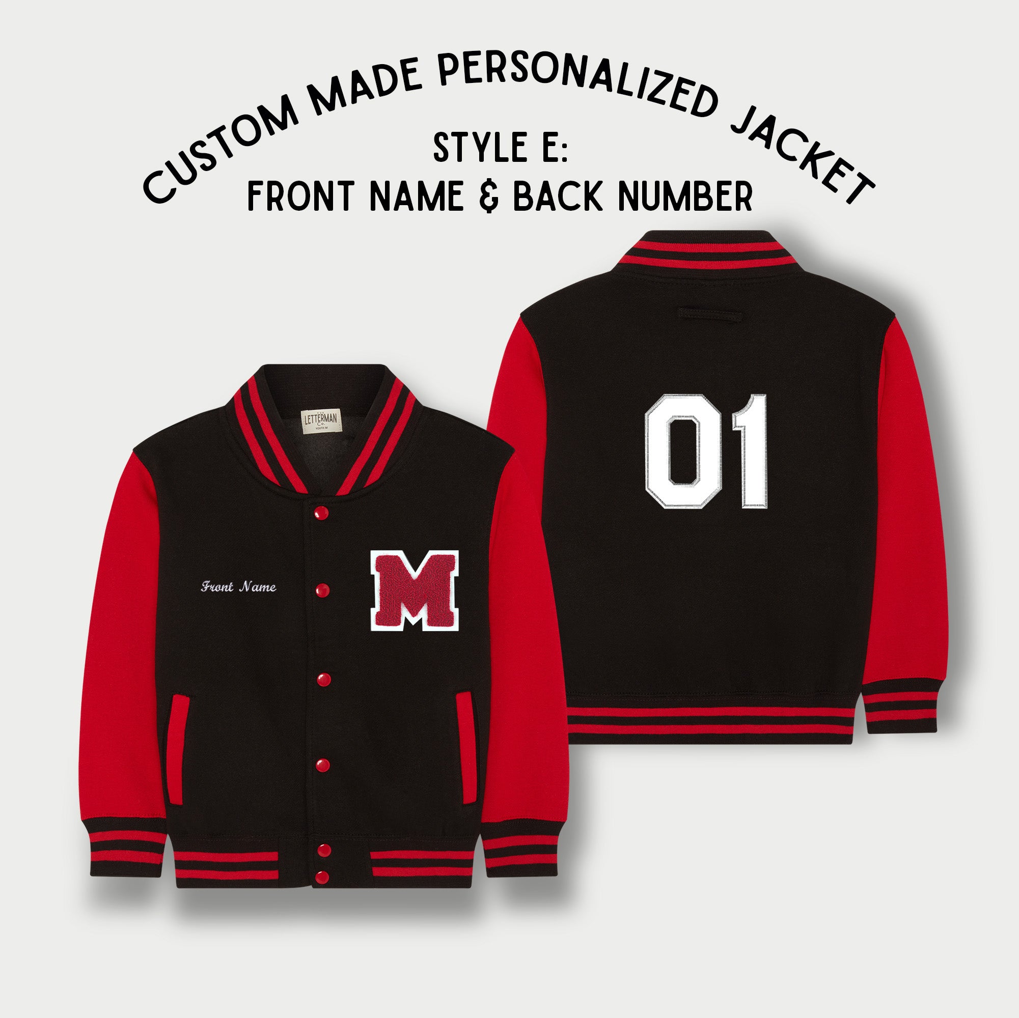 Black and red outlet letterman jacket