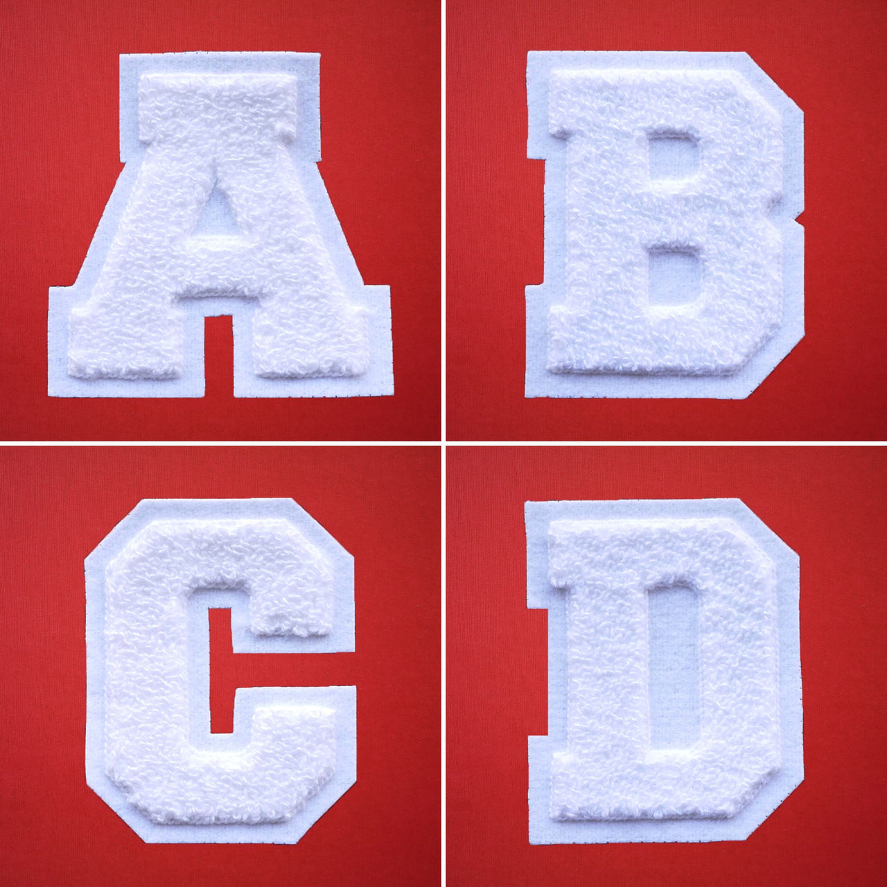 Large 6 Varsity Letter, RED/WHITE, Chenille & w/Felt Letters, 1-pc, C –  PatchPartyClub