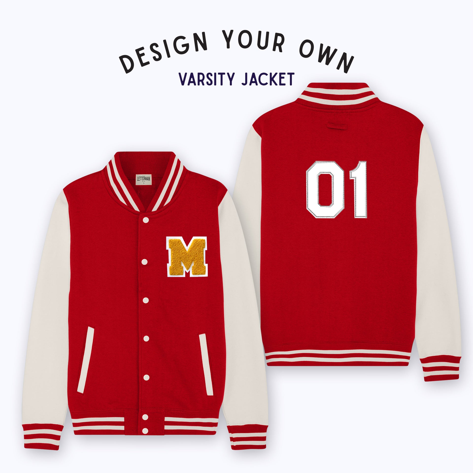 Embroideried Letter Baseball Jacket. Click the page link, log into