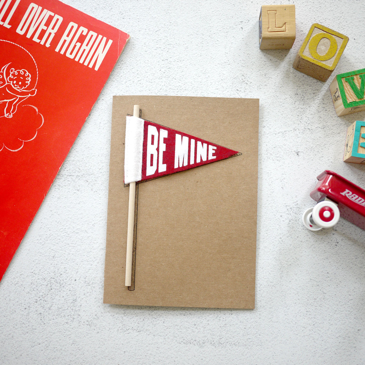 Mini Pennant Greeting Card LOVE