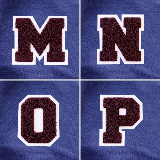 MEDIUM Varsity Letter Chenille Felt Patch 3.5 Maroon Burgundy/ White