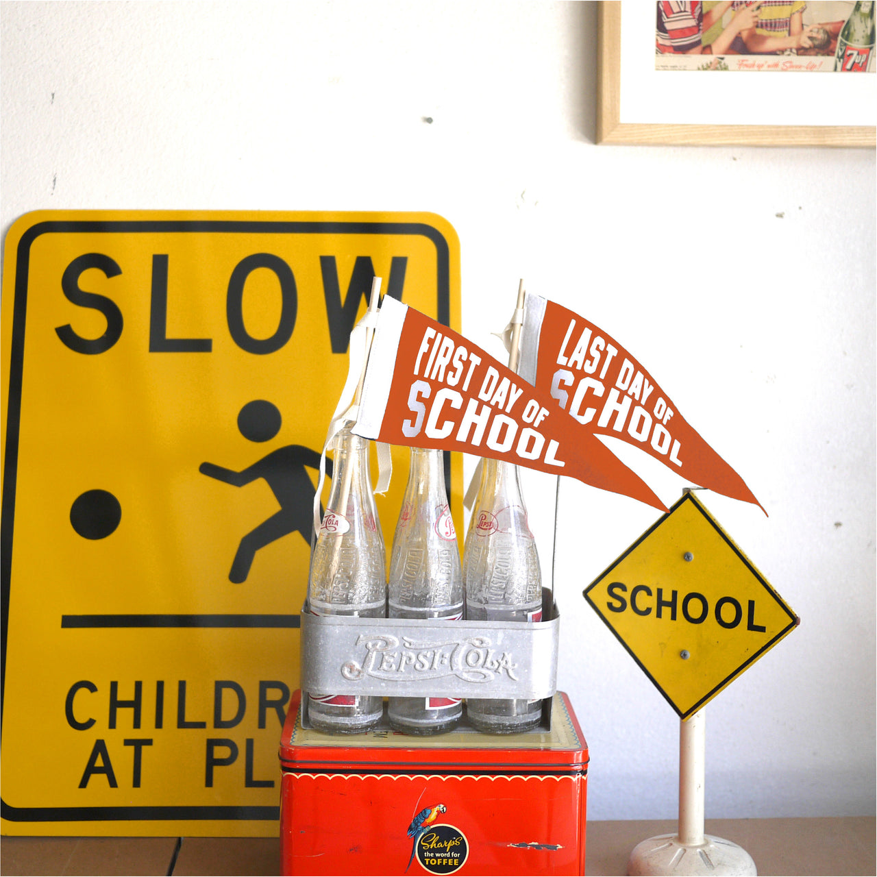 First Day Last Day School Grade Pennant - ORANGE