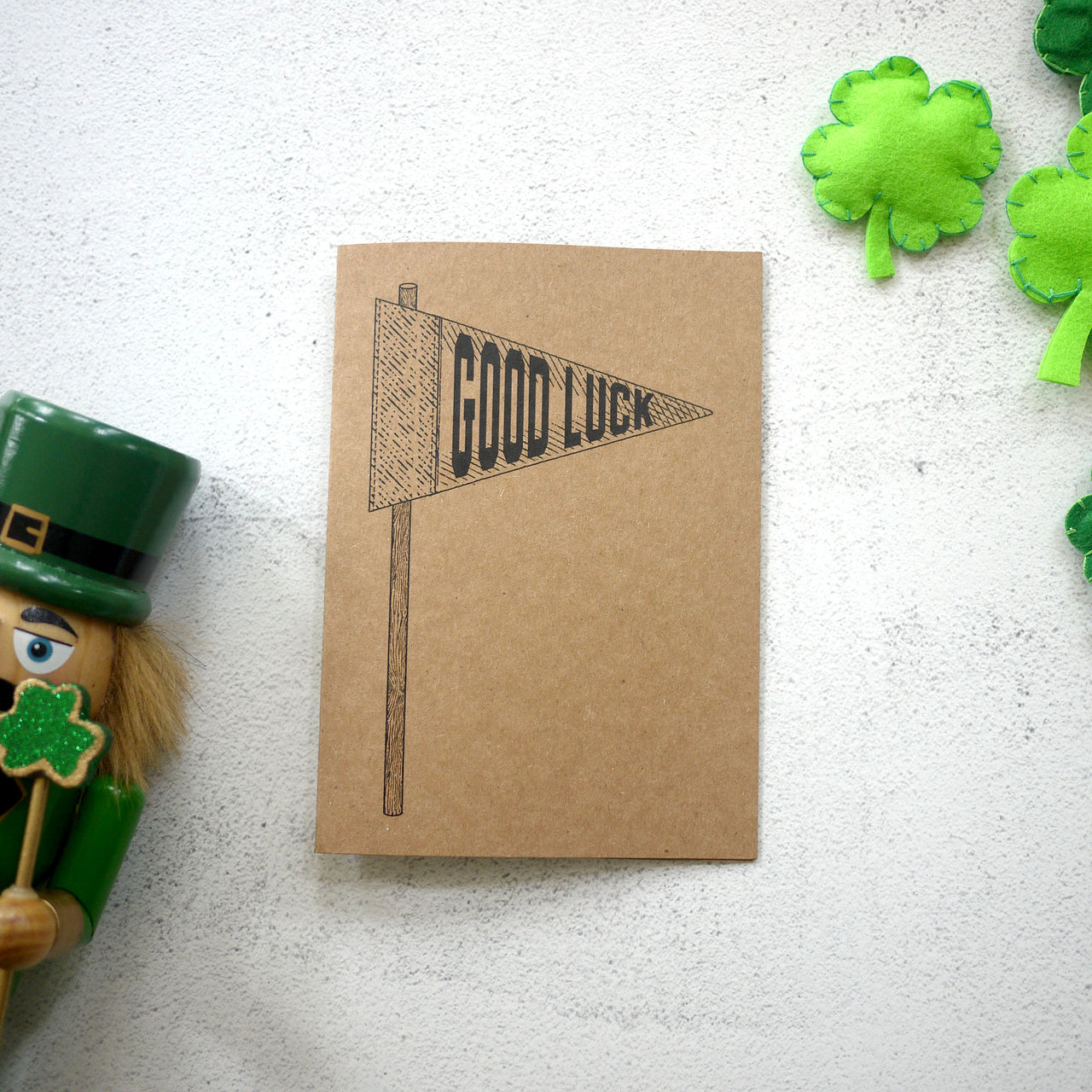 Mini Pennant Greeting Card GOOD LUCK