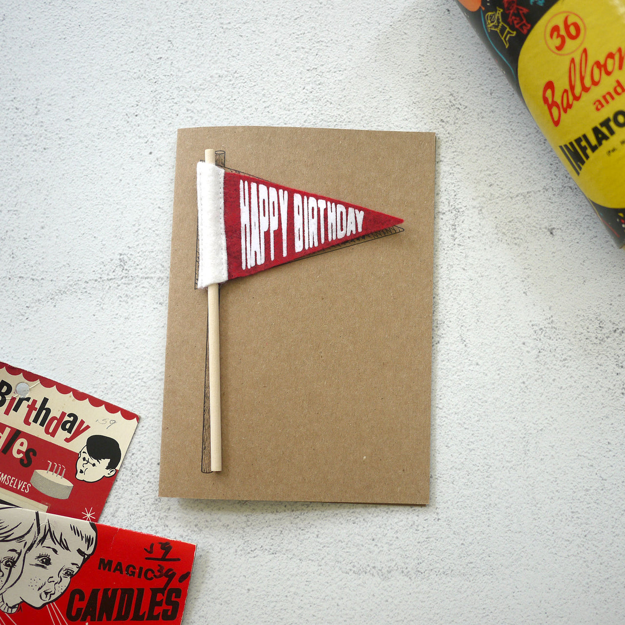 Mini Pennant Greeting Card HAPPY BIRTHDAY