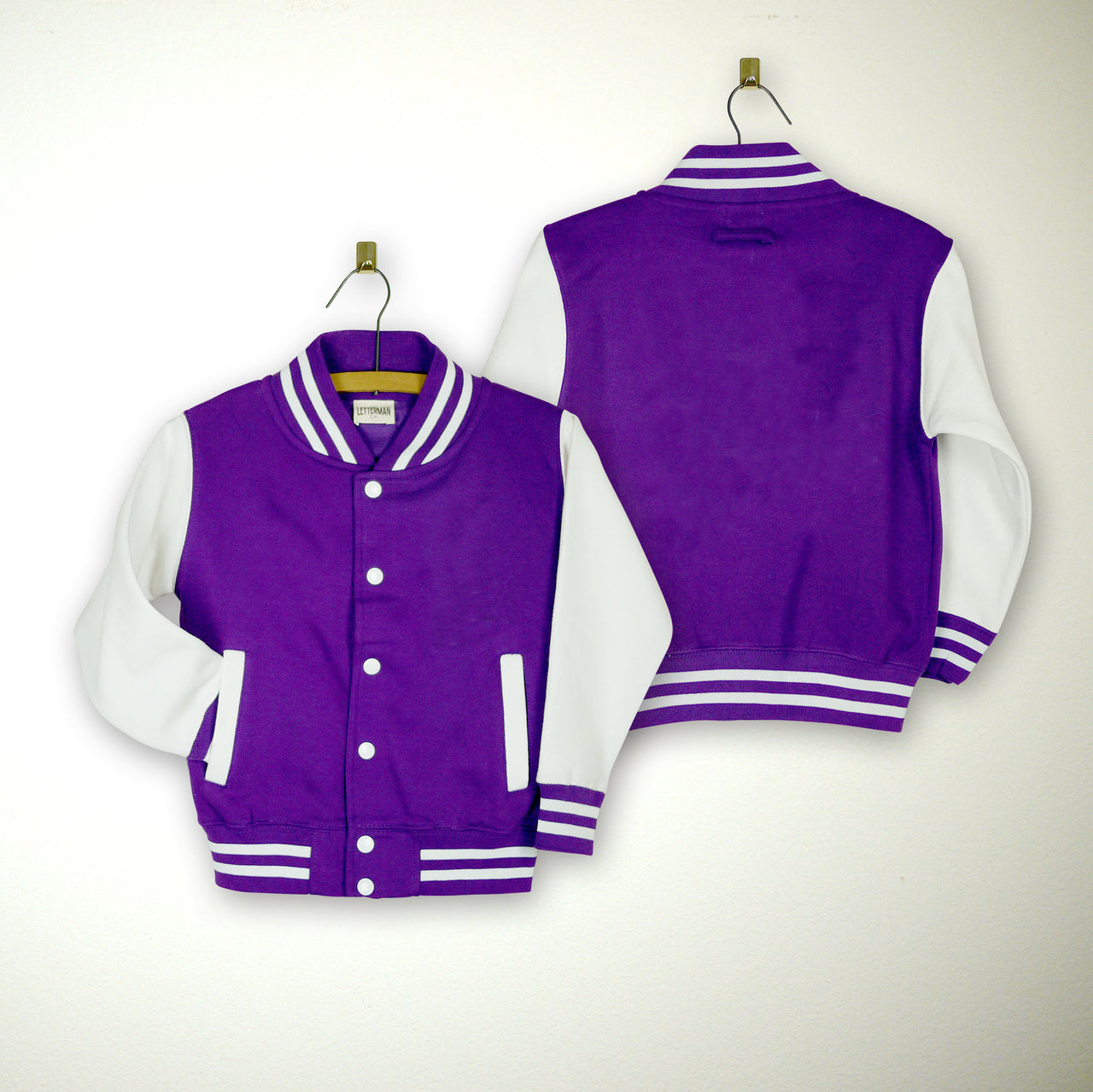 Kids Sweatshirt Varsity Jacket PURPLE/WHITE