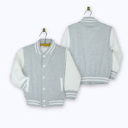 Kids Sweatshirt Varsity Jacket PURPLE/GREY MARL