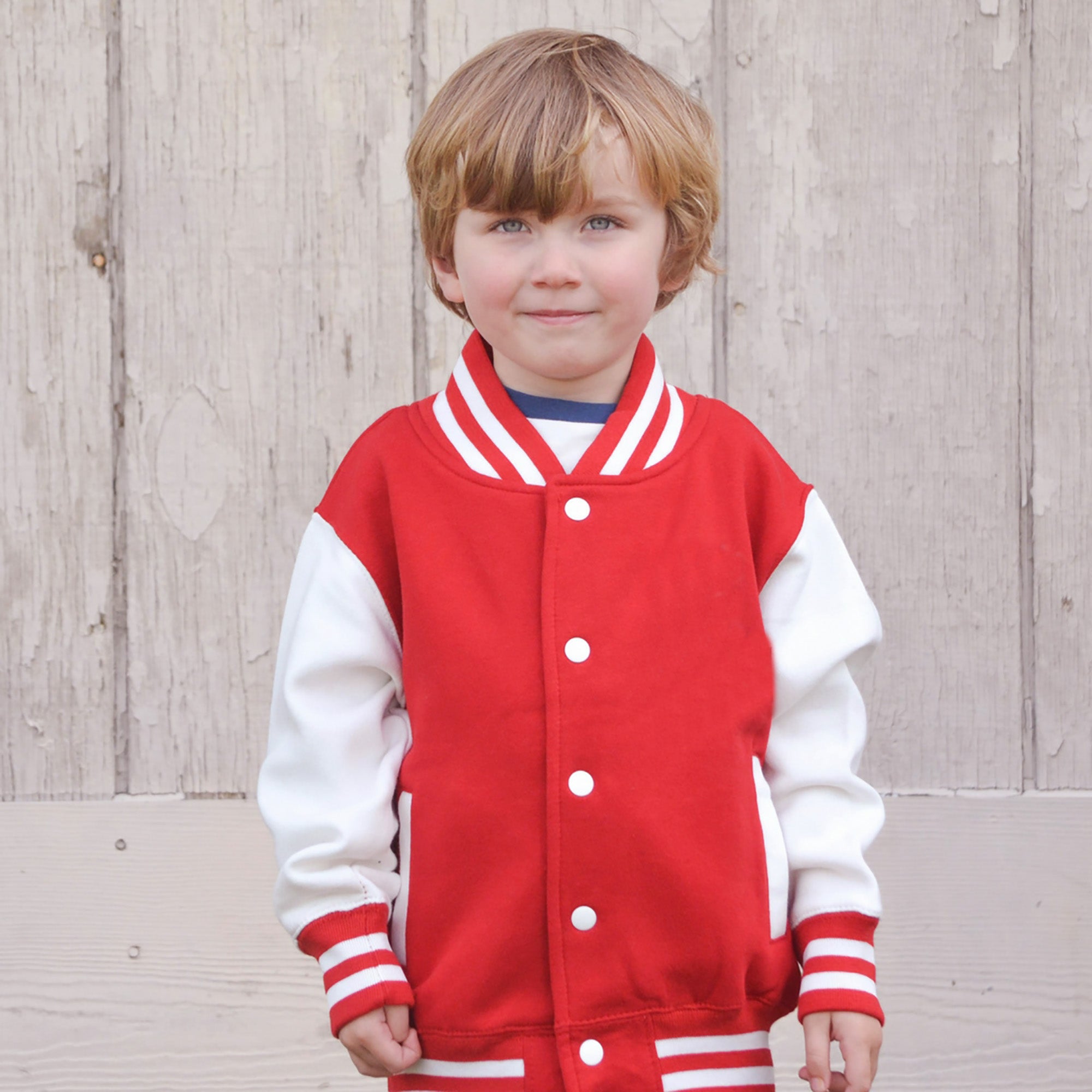 Varsity jacket sales red white