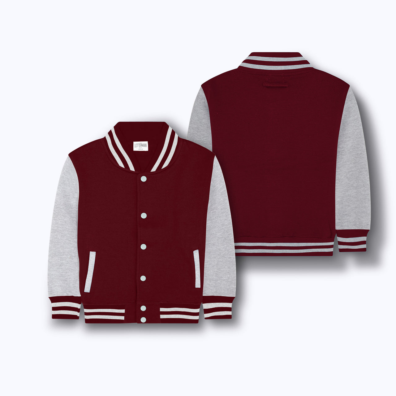 Kids Varsity Jacket BURGUNDY/GREY MARL