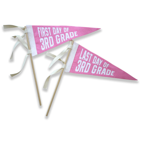 First Day Last Day School Pennant - PINK