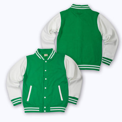 SALE Adult Varsity Jacket GREEN/WHITE