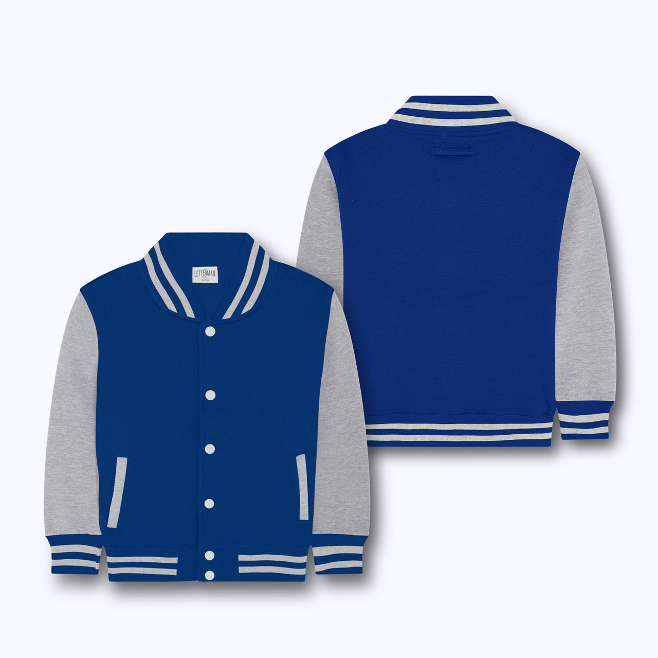 Kids Sweatshirt Varsity Jacket ROYAL BLUE/GREY MARL