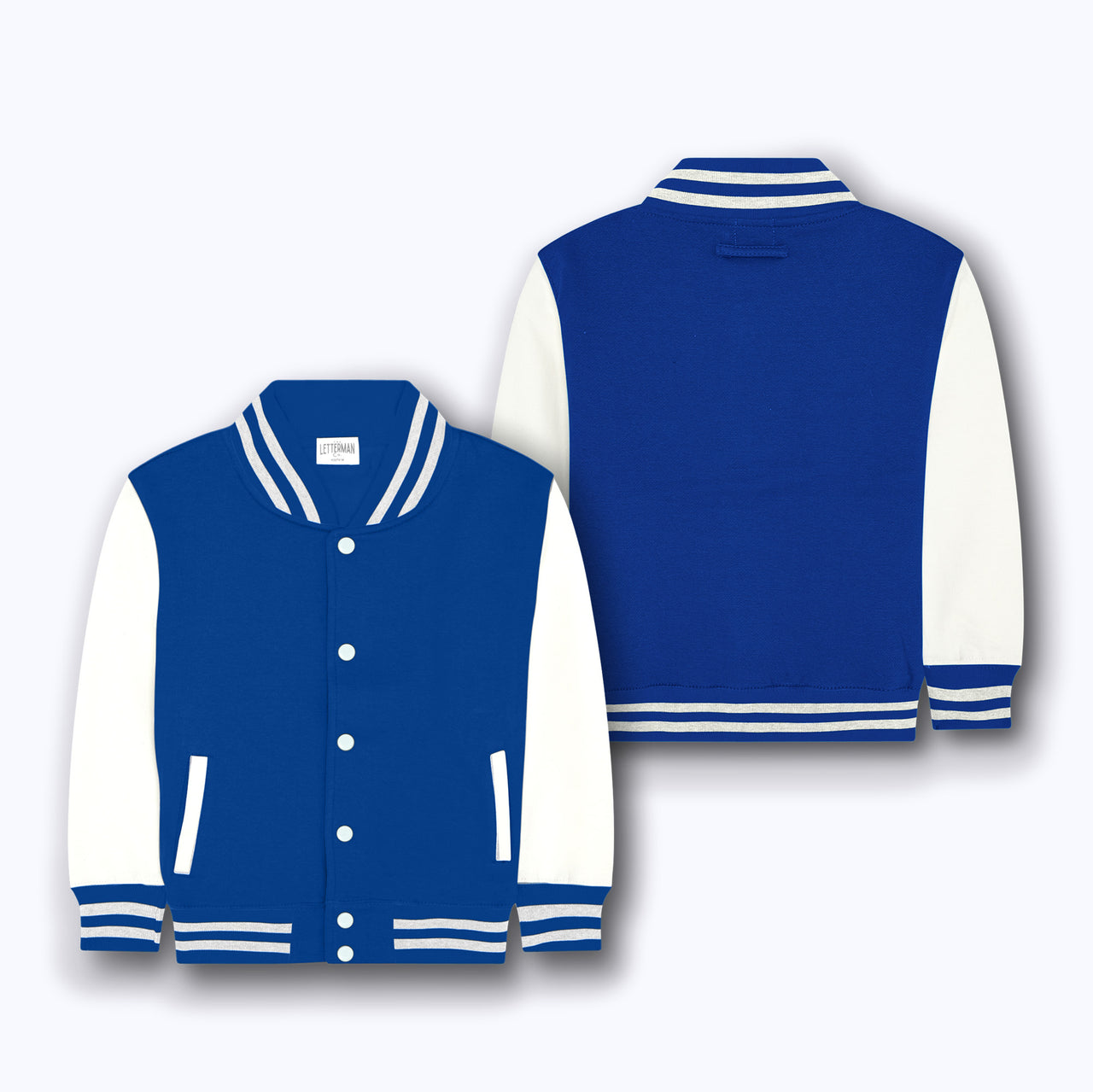 Kids Sweatshirt Varsity Jacket ROYAL BLUE/WHITE