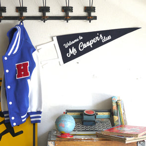 Personalized Medium Felt Pennant WELCOME TO TEACHER'S NAME CLASS